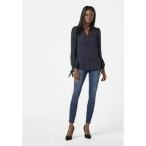 🆕 JustFab Shirt - Tie Sleeve Detail Button Down Top